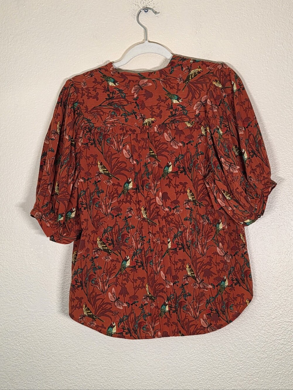Anthropologie by Maeve Liliana Pleated Button-down Blouse M - Picture 3 of 7